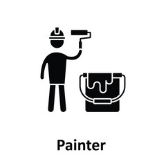 Painter  Worker Vector Icon which can easily modify or edit