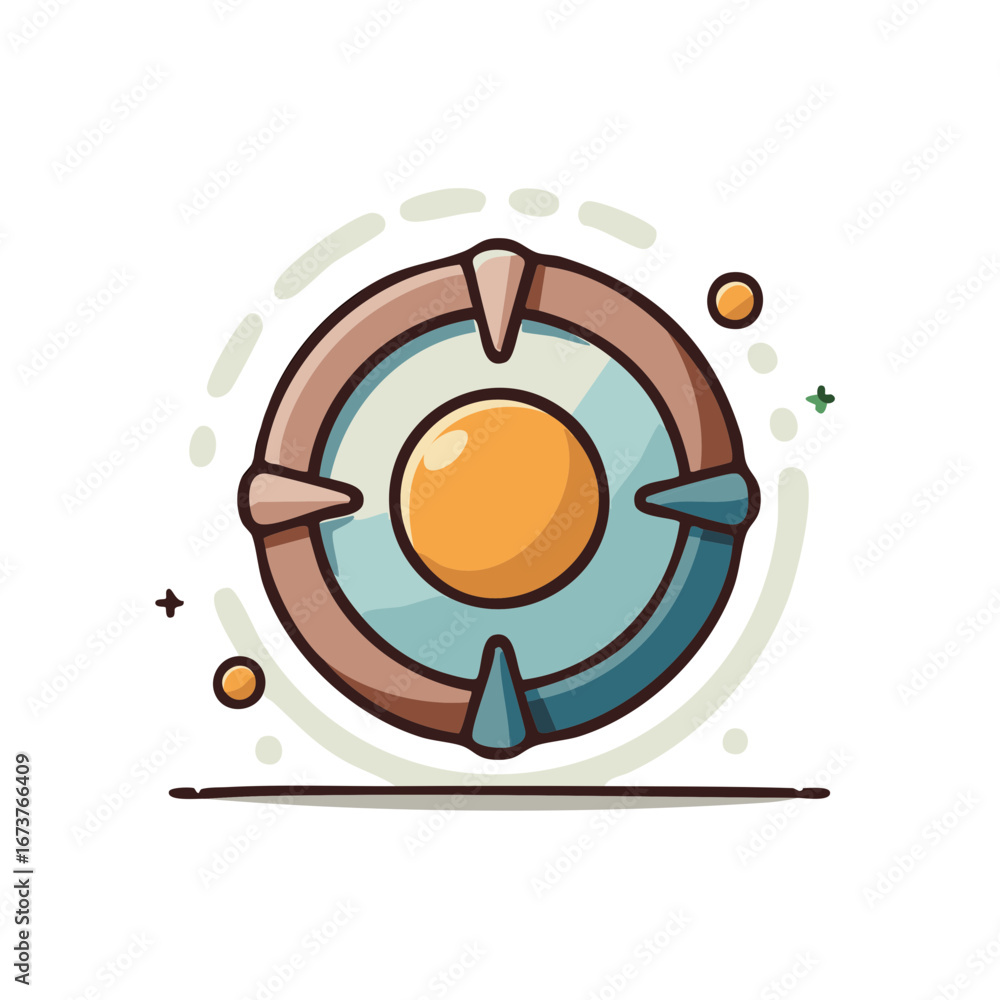 Poster stylized circular target with center aim and abstract elements