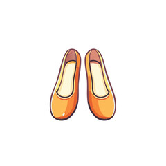 Obraz premium Cute cartoon illustration of a pair of stylish orange ballet flat shoes