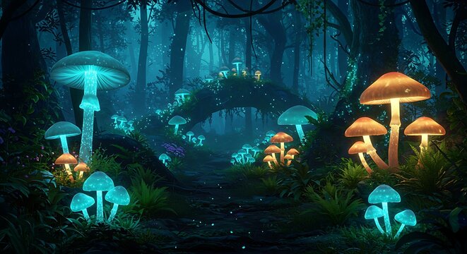 Whispers of the Bioluminescent Grove