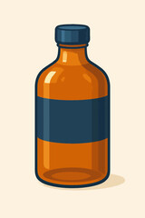 medicine bottle and glass