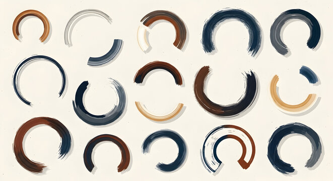 Multicolored Circular Segment Charts and Partial Pie Shapes — Bright Rotating Disk Segments, Semi-Circular Infographic Pieces and Modern Colorful Rings for Data Visuals and UI Elements