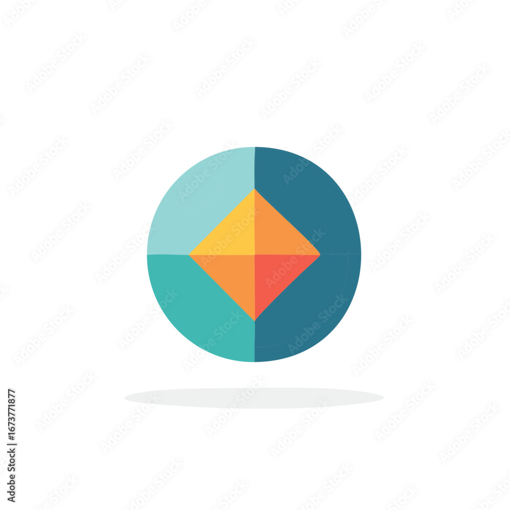Aufkleber geometric circular design with abstract diamond shape and gradient colors