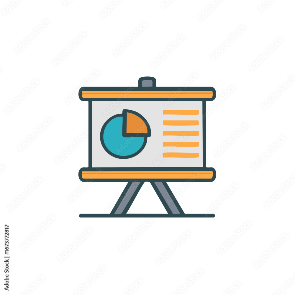 Poster presentation board with chart illustration for business concepts and reports