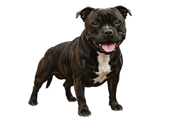 Fototapeta premium Black Staffordshire Bull Terrier Dog