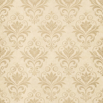 Fototapeta Elegant Floral Damask Pattern: A repeating pattern of ornate floral designs exudes luxury and sophistication.  This image represents opulence and classic beauty. 