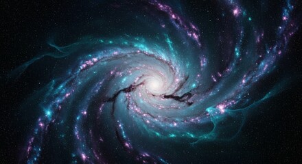 Cosmic Galaxy Holographic Background, Dark Nebula and Stars Texture 1