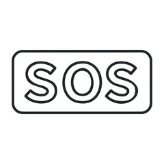 Obraz premium Emergency response action with sos signal urban area graphic design alert concept digital environment. Outline vector illustration