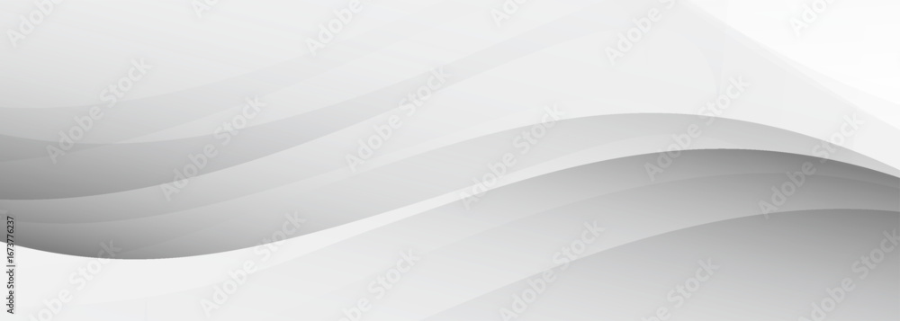 Poster 3d white geometric abstract background overlap layer on bright space with waves decoration. minimali