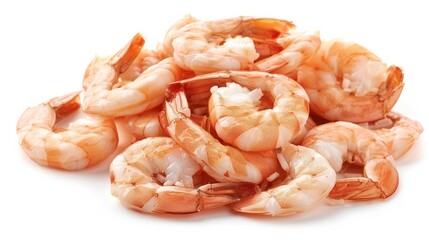 Fresh cooked shrimp pile