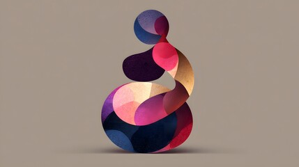 Innovative Isolated Symbol Illustration Merging Abstract Vector Art with Themes of Caloric Deficit and Weight Management