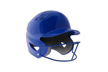 Fototapeta premium 3D realistic rendering of baseball helmet with protective face guard, Modern isolated on white background