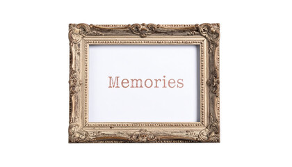 Ornate Picture Frame Displaying the Word Memories.
