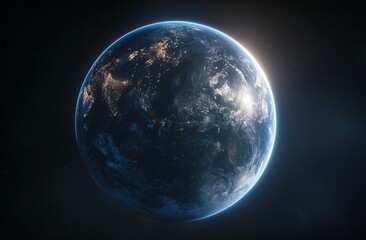 Fototapeta premium Earth at Night A Stunning View of Our Planet from Space