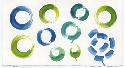 Multicolored Circular Segment Charts and Partial Pie Shapes — Bright Rotating Disk Segments, Semi-Circular Infographic Pieces and Modern Colorful Rings for Data Visuals and UI Elements