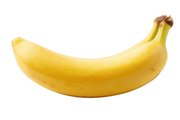 Single Ripe Yellow Banana Isolated on Transparent Background