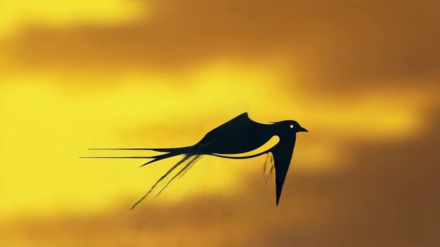 Silhouette Swallow: Golden Hour Flight