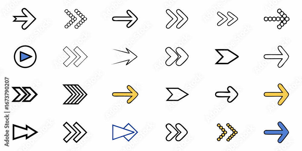 Aufkleber diverse arrow icon set offering versatile navigation and direction solutions for modern interface de