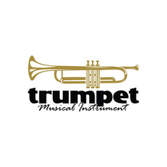 Obraz premium Trumpet Logo Design Concept, Music Jazz Logo Icon Vector Illustration