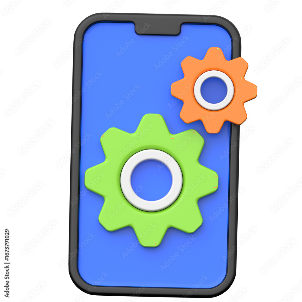 Poster mobile configuration 3d icon on transparent background
