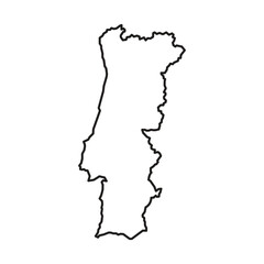 Portugal Outline Map Graphic Vector illustration