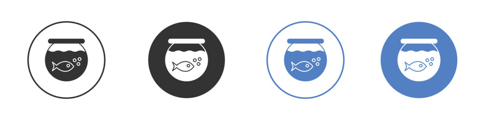 Fish bowl icon simple minimalist Vector EPS