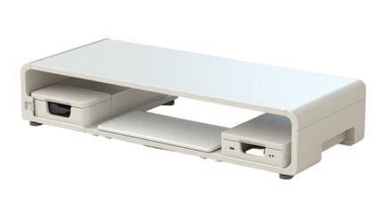 White media console with storage