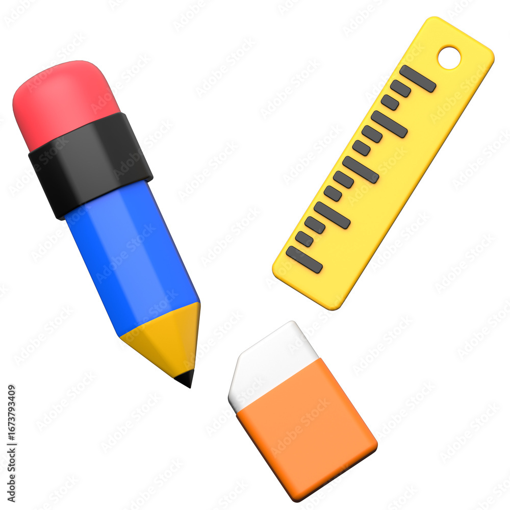 Poster tools 3d icon on transparent background