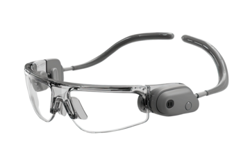 Transparent safety glasses with a head-mounted audio system