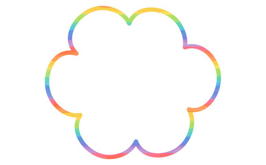 虹色でかわいい花型のフレーム素材