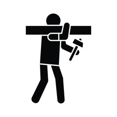 Carpenter Vector Icon which can easily modify or edit