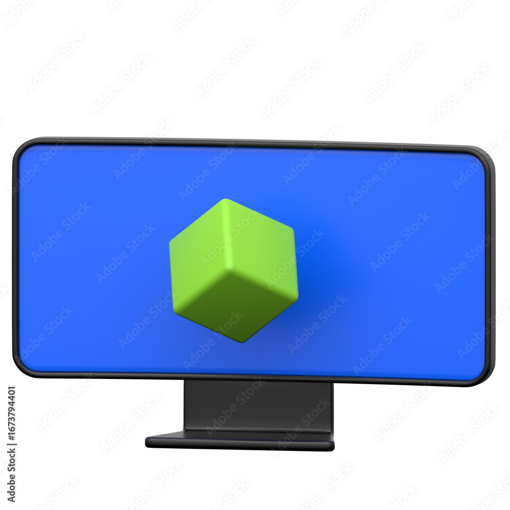 Poster 3d modeling 3d icon on transparent background