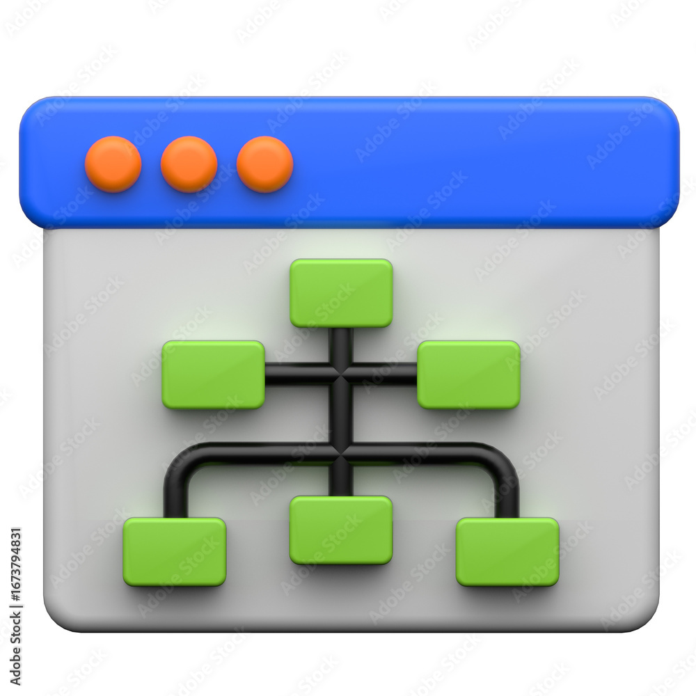 Poster algorithm 3d icon on transparent background