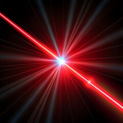 Intense Red and Blue Laser Beams Crossing, Bright Starburst Effect