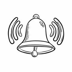 Prosta ikona wektorowa przedstawiająca dzwonek powiadomień, minimalistyczna, nowoczesna, płaska, czytelna na r&oacute;żnych tłach, dedykowana social media.