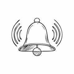 Prosta ikona wektorowa przedstawiająca dzwonek powiadomień, minimalistyczna, nowoczesna, płaska, czytelna na r&oacute;żnych tłach, dedykowana social media.