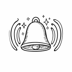 Prosta ikona wektorowa przedstawiająca dzwonek powiadomień, minimalistyczna, nowoczesna, płaska, czytelna na r&oacute;żnych tłach, dedykowana social media.