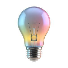 A colorful, iridescent lightbulb