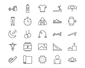 Pilates Line Vector Icons