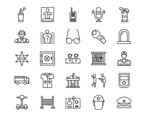 Police Line Vector Icons