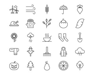 Autumn Line Vector Icons