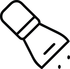 A makeup brush for applying powder is isolated on white background