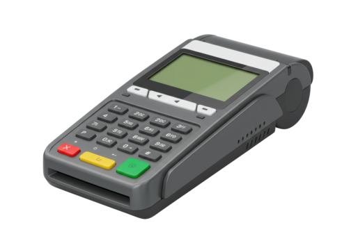 Isolated Payment Terminal for Retail Point of Sale, POS Machine, Credit Card Terminal, Paying with Card