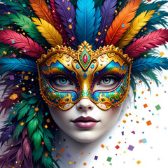 carnival mask on a black background