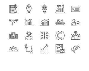 Entrepreneurship Line Vector Icons