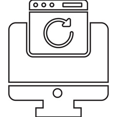 Monitor icon with computer icon 