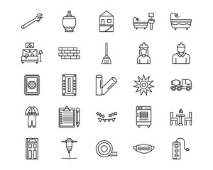 Home Improvements Line Vector Icons