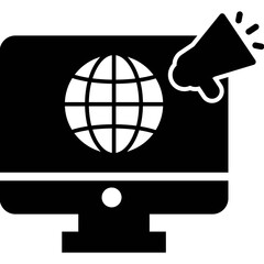 monitor icon with website icon