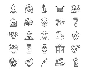 Skincare Line Vector Icons