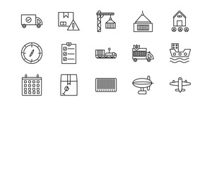 Logistics Line Vector Icons